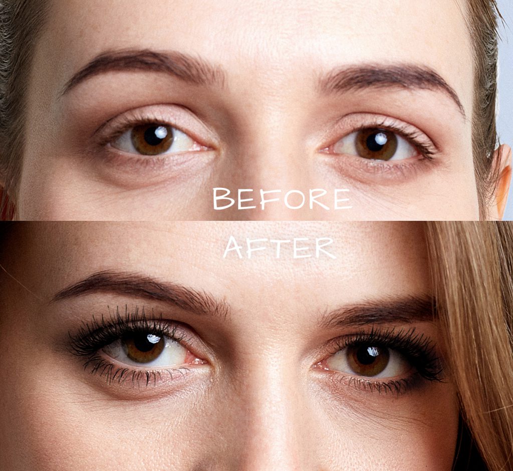 Lashcode mascara - effects before and after